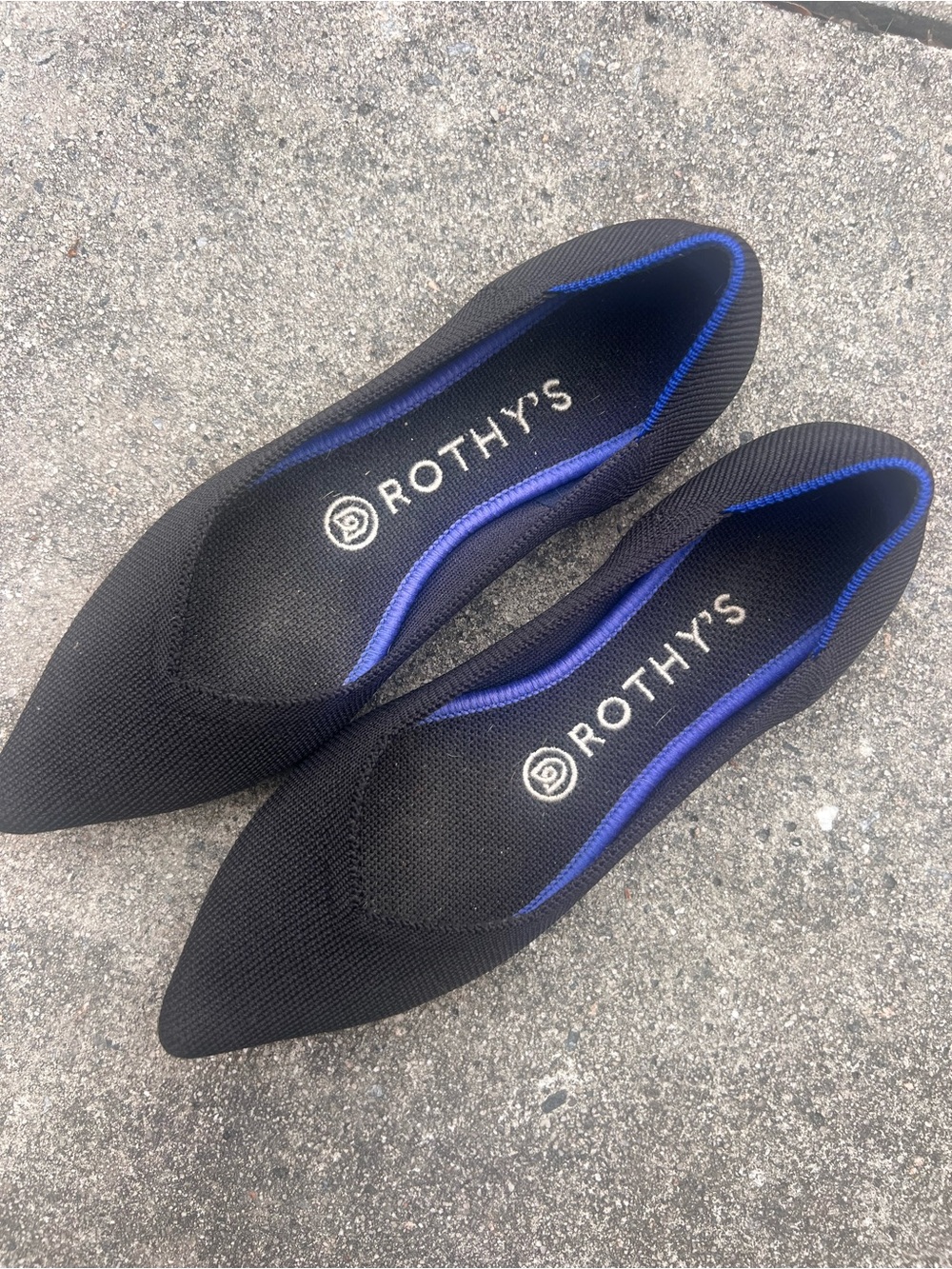 Rothy's The Point Solid Black Flats - Picture 2 of 6